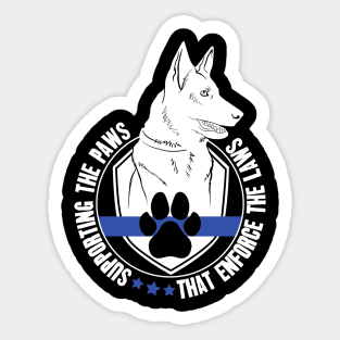 Supporting the paws that enforce the laws - K9 police officer support Sticker